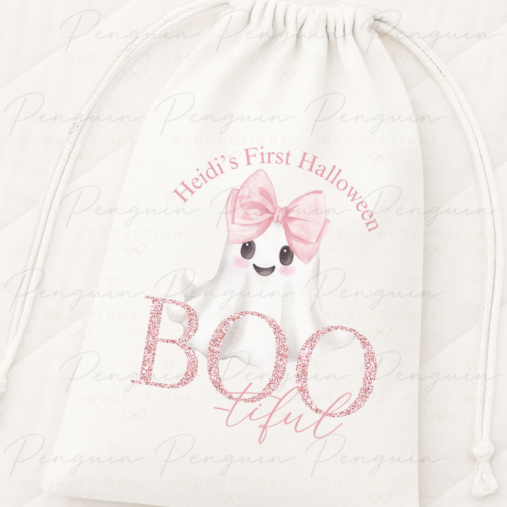 First Halloween Drawstring Bag – Boo-tiful Ghost