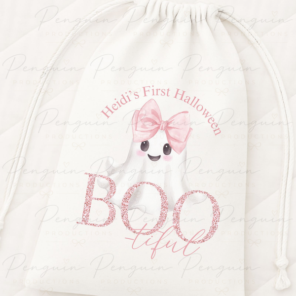 First Halloween Drawstring Bag – Boo-tiful Ghost