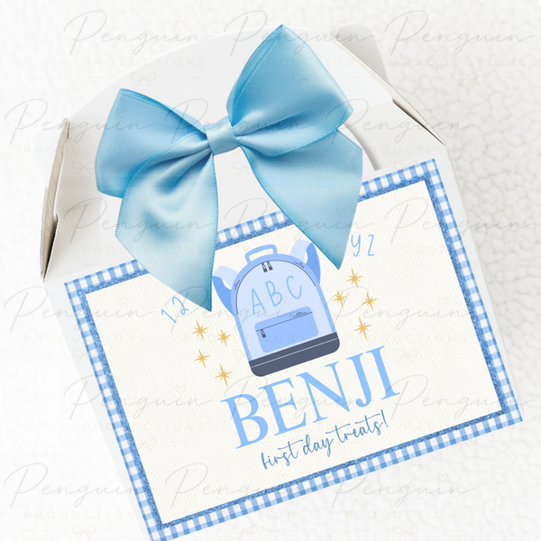 First Day of School Treat Box – Blue Backpack