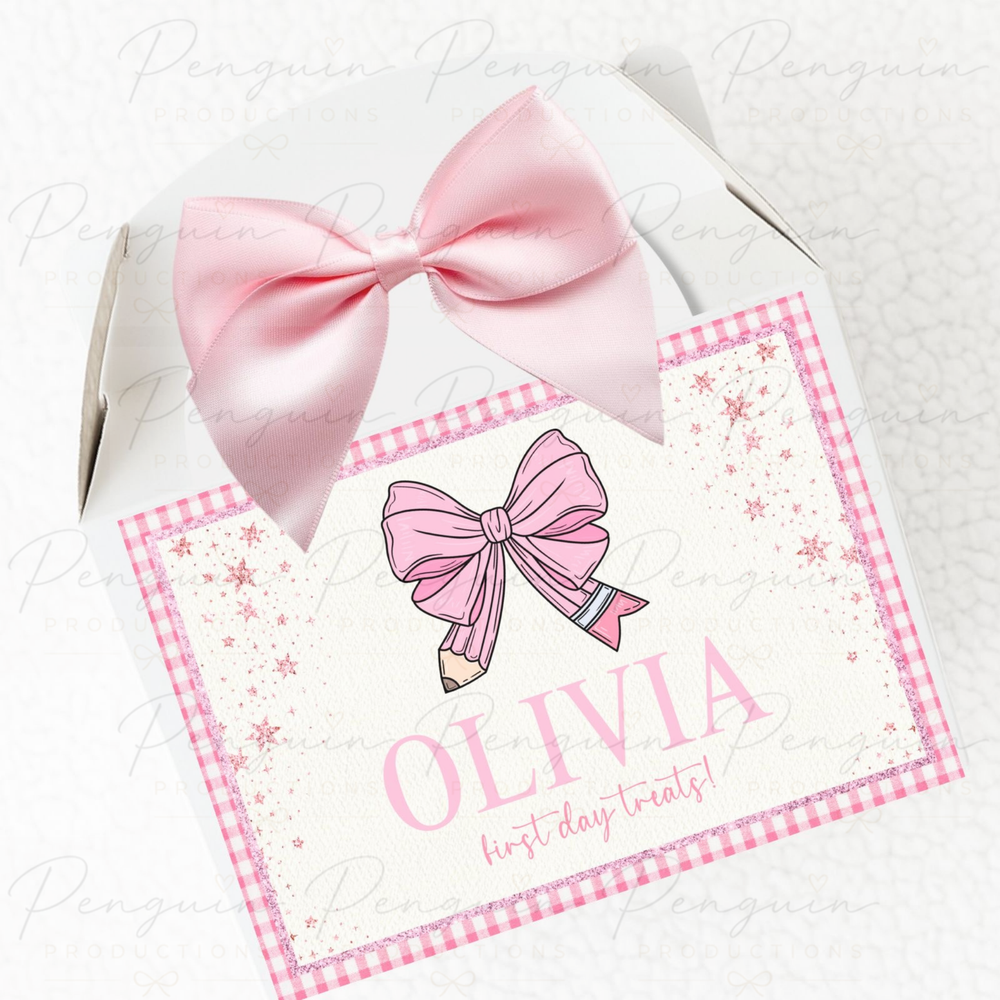 First Day of School Treat Box – Pink Bow