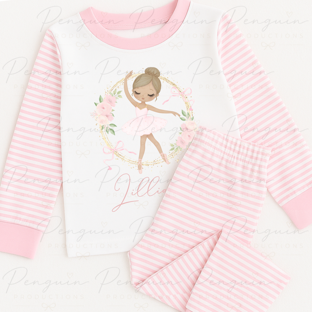 Ballerina Pyjamas – Pink Striped