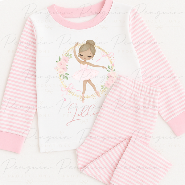 Ballerina Pyjamas – Pink Striped